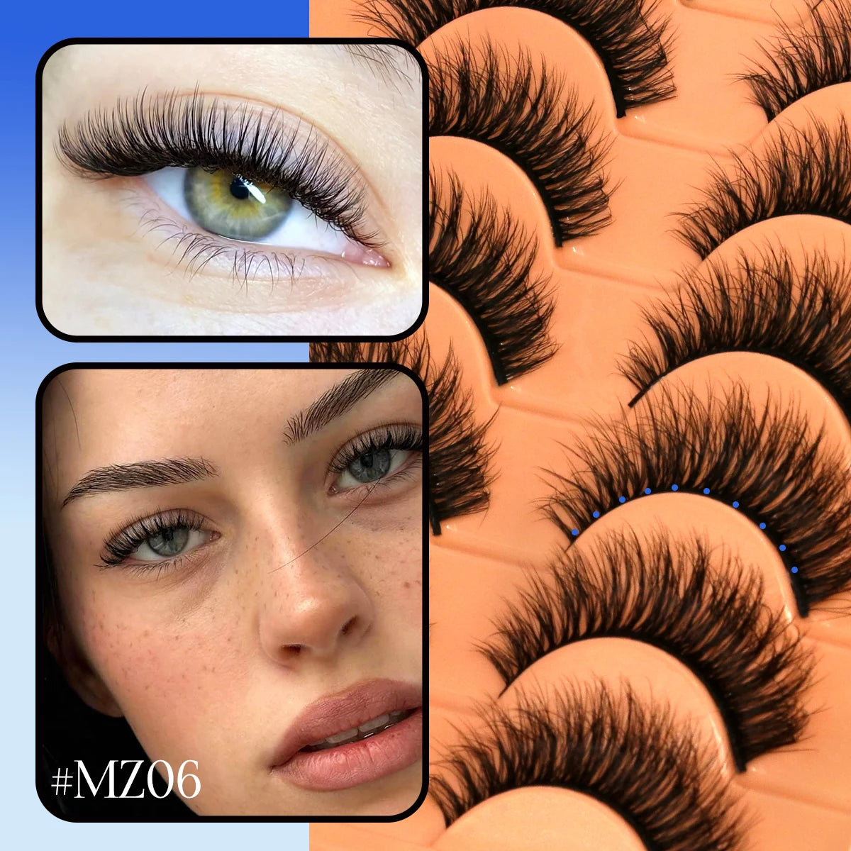 GROINNEYA Fluffy Eyelashes Cat Eye Style Long Lasting Dramatic 3D Faux Mink Eyelashes Volume Thick Long lashes Extension