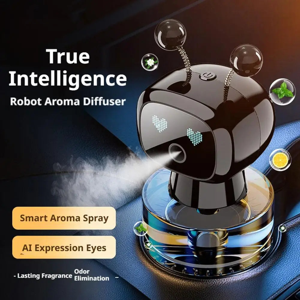 AI Smart Car Air Freshener Rechargeable Adjustable Cute Robot Smart Aromatherapy Diffuser Gift Car Accessories Interior