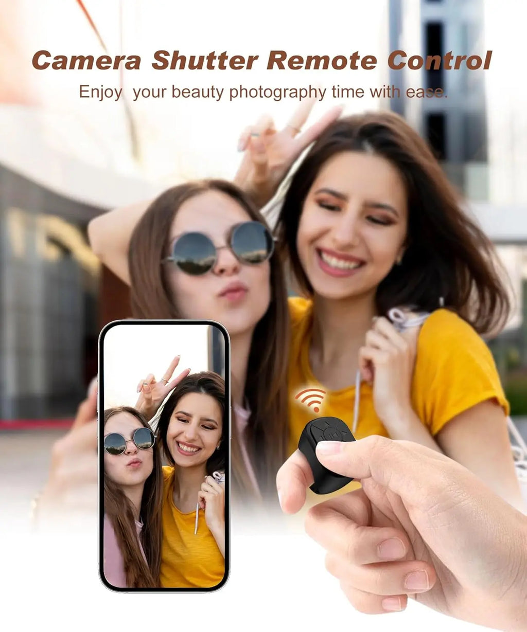 TikTok Scrolling Ring Bluetooth Remote Control Page Turner Camera Shutter Video Music Controller for iPhone iPad Android
