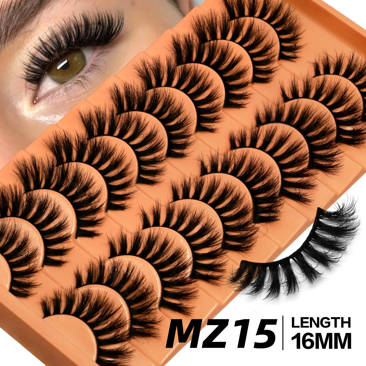GROINNEYA Fluffy Eyelashes Cat Eye Style Long Lasting Dramatic 3D Faux Mink Eyelashes Volume Thick Long lashes Extension