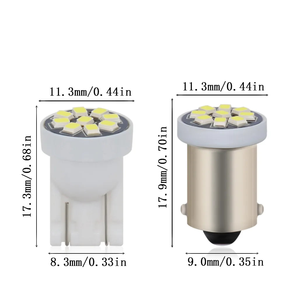 10PCS #555 AC DC 6V 6.3V Pinball Led Bulb 158 192 168 194 T10 Arcade Machine Game Car Light Flashlight White Blue Red Ice Blue