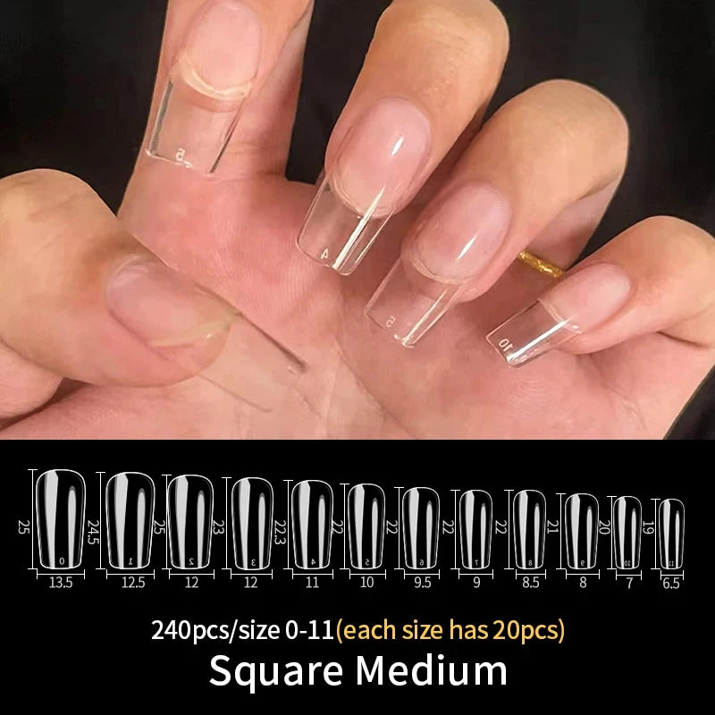 Nail Press on Tips  Short Artificial American Capsules Long Soft Gel Almond