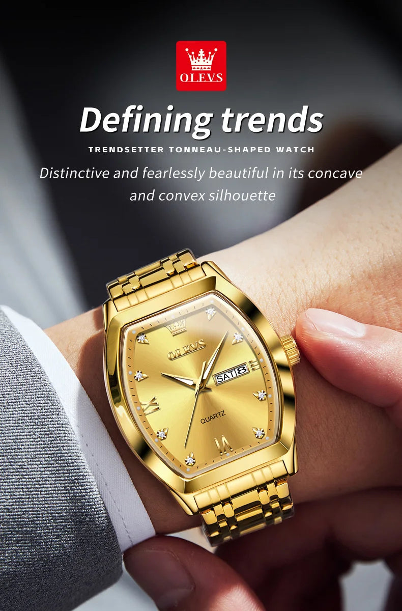 Luxury 🔥🔥 OLEVS 5528 Mens Watch Original Brand Business Quartz Watch Waterproof Luminous Watch For Man