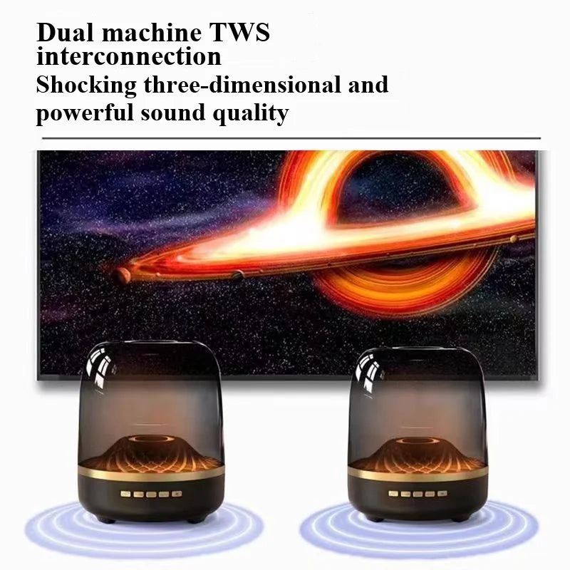 Wireless Bluetooth speaker, household desktop audio, voice control, glass-like smart subwoofer