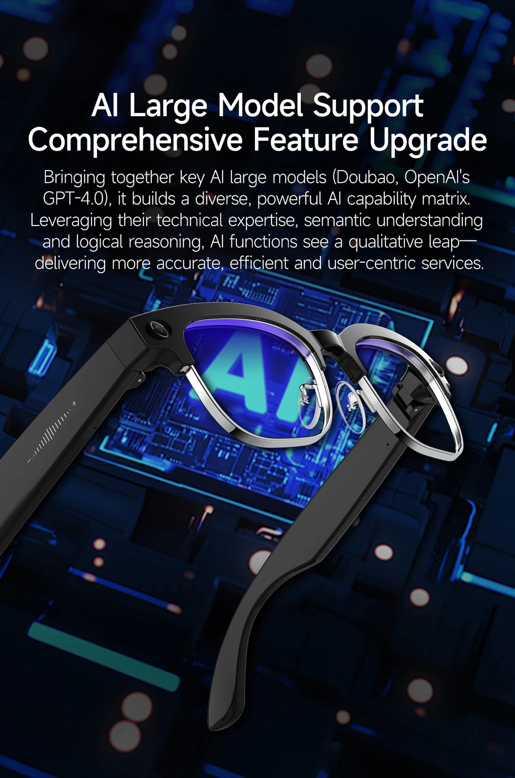 AI Smart Glasses with 800W Pixel Camera Photo Video Recording 120+Language Translation Sunglasses Men Women 2026 New Year's Gift