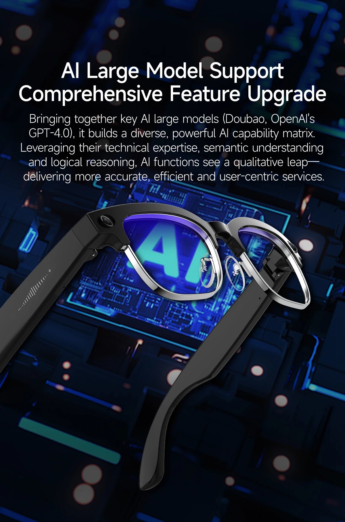 AI Smart Glasses with 800W Pixel Camera Photo Video Recording 120+Language Translation Sunglasses Men Women 2026 New Year's Gift