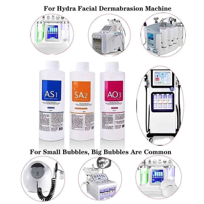 Facial Skincare Face Serum AS1 SA2 AO3 Aqua Peel Solution For Facial  Skin Deep Cleaning 400ml Kit of 3 Serums