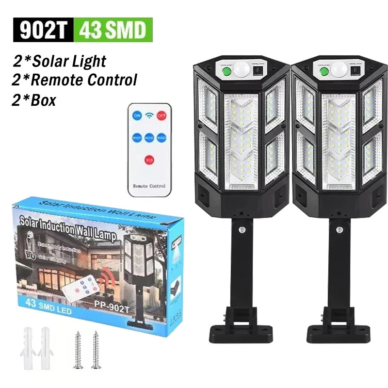 Solar Powered Wall Lights, Household Outdoor Waterproof LED Road Lights, Street Lamps, Human Body Sensing Lighting, Courtyard Li