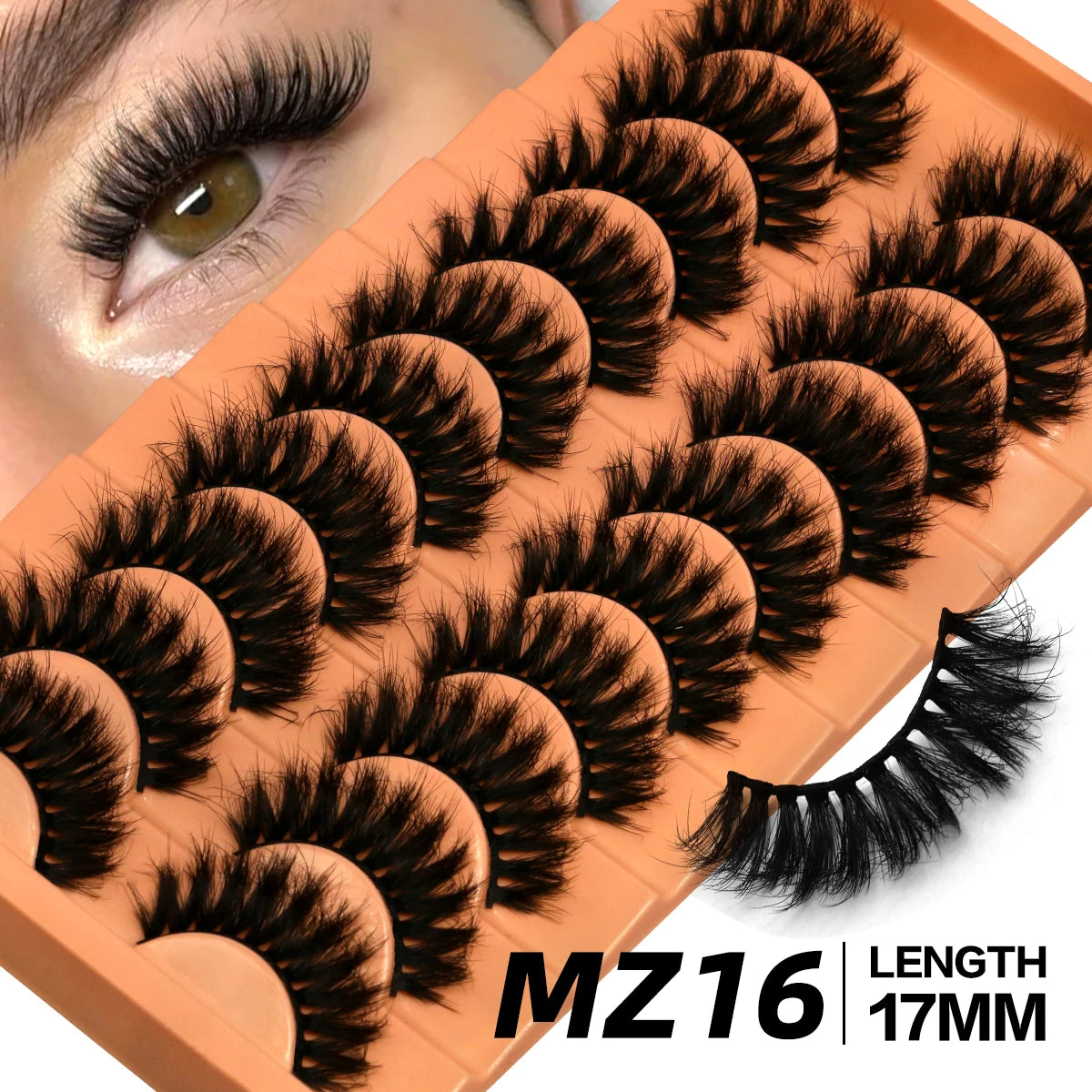 GROINNEYA Fluffy Eyelashes Cat Eye Style Long Lasting Dramatic 3D Faux Mink Eyelashes Volume Thick Long lashes Extension