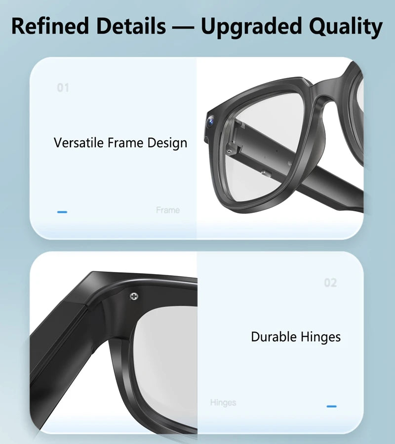 AI Smart Glasses Translation Glasses 8MP HD Camera 4K Shooting Image Bluetooth Call Recording Music Photo Recognition Sunglasses