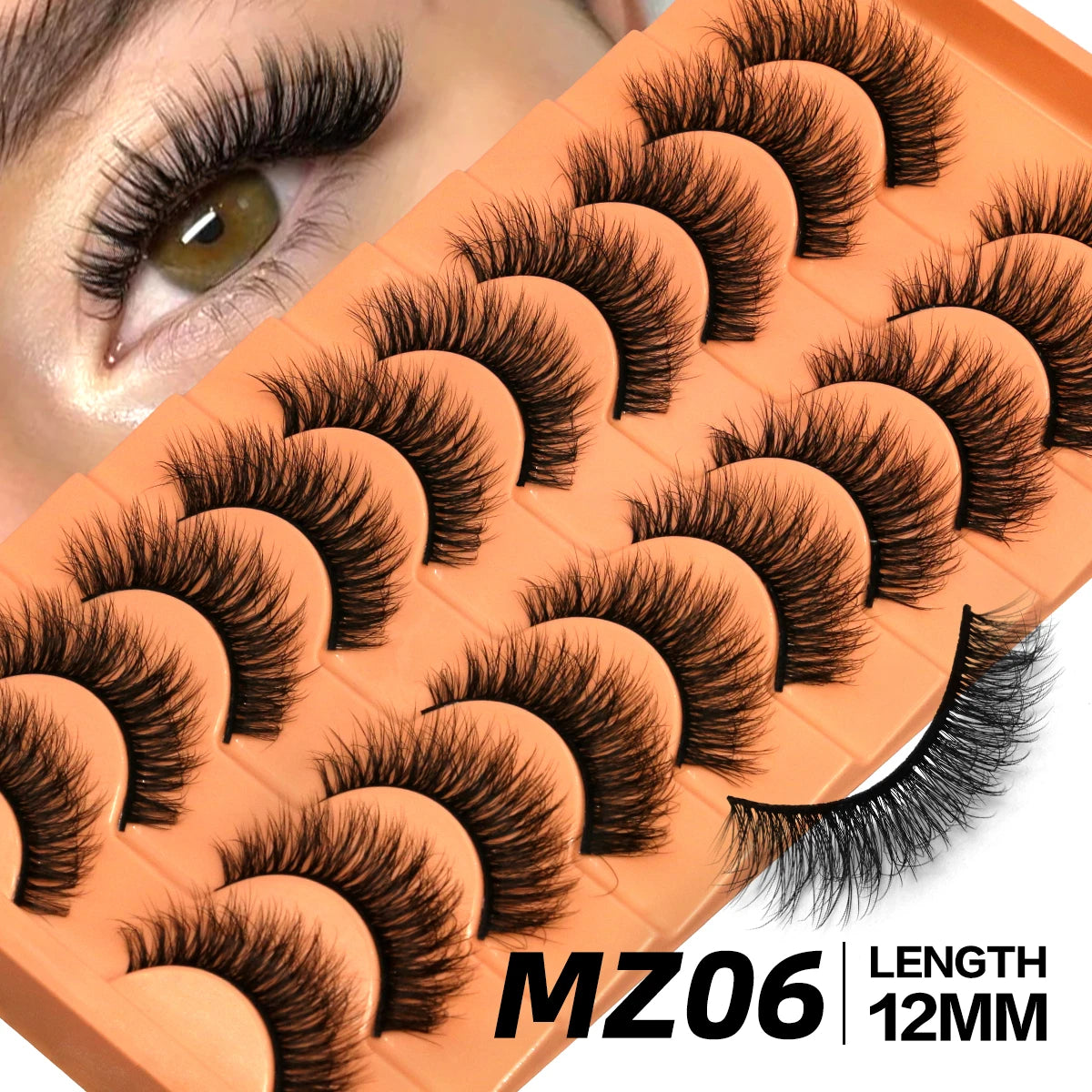 GROINNEYA Fluffy Eyelashes Cat Eye Style Long Lasting Dramatic 3D Faux Mink Eyelashes Volume Thick Long lashes Extension