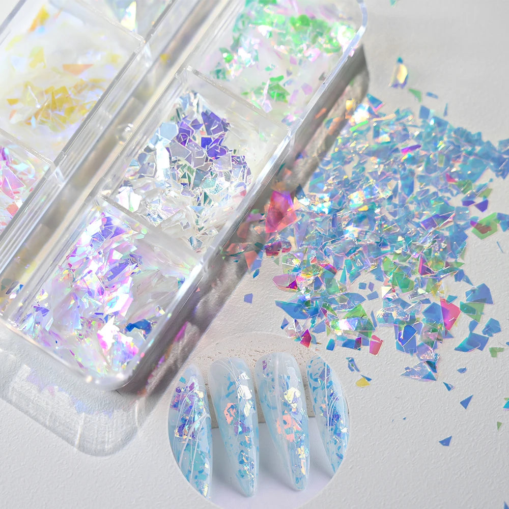 Shiny Mermaid Candy Sequin Nail Glitter Flakes Decoration Charms Irregular Paillette Accessories for Nail Art Stylist Supplies