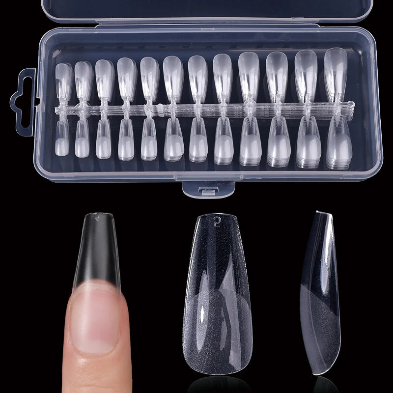 Nail Press on Tips  Short Artificial American Capsules Long Soft Gel Almond