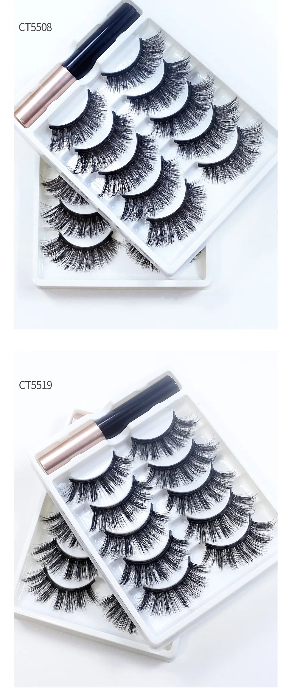REDSIREN Natural Magnetic Lashes Makeup 1/5Pairs Reusable Magnetic  Eyelashes and Eyeliner Kit