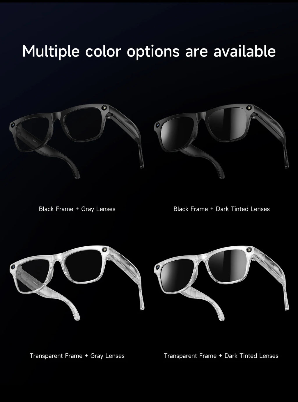 AI Smart Glasses Camera AI Photo Recognition Recording Bluetooth Call Smart Translation Voice Assistan Sunglasses For Men Women