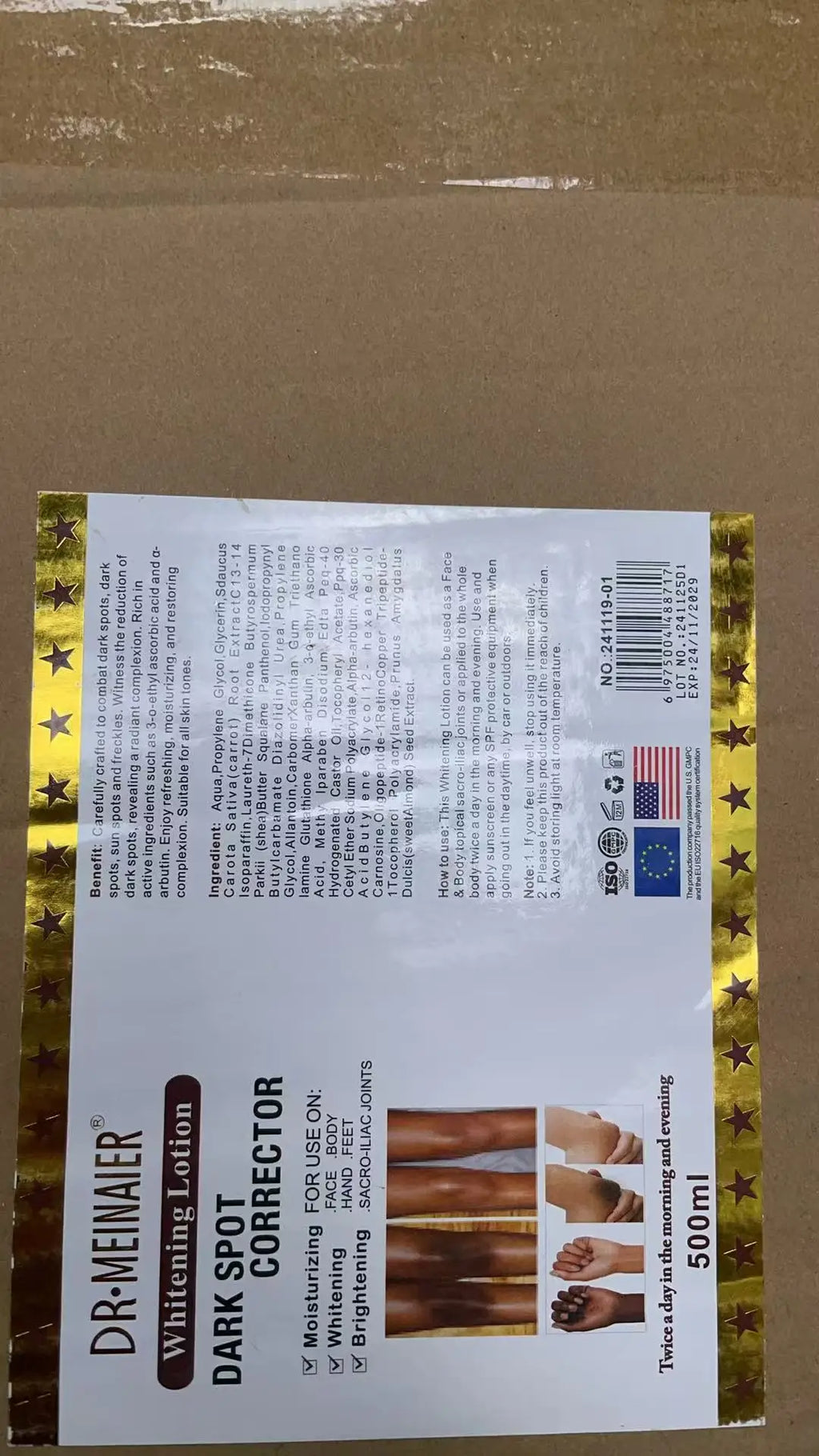 500ml Vegan Brightening Body Lotion, with AHA, Niacinamide, Moisturizing, Hydration, for All Skin Type, Radiant Skin Body Cream