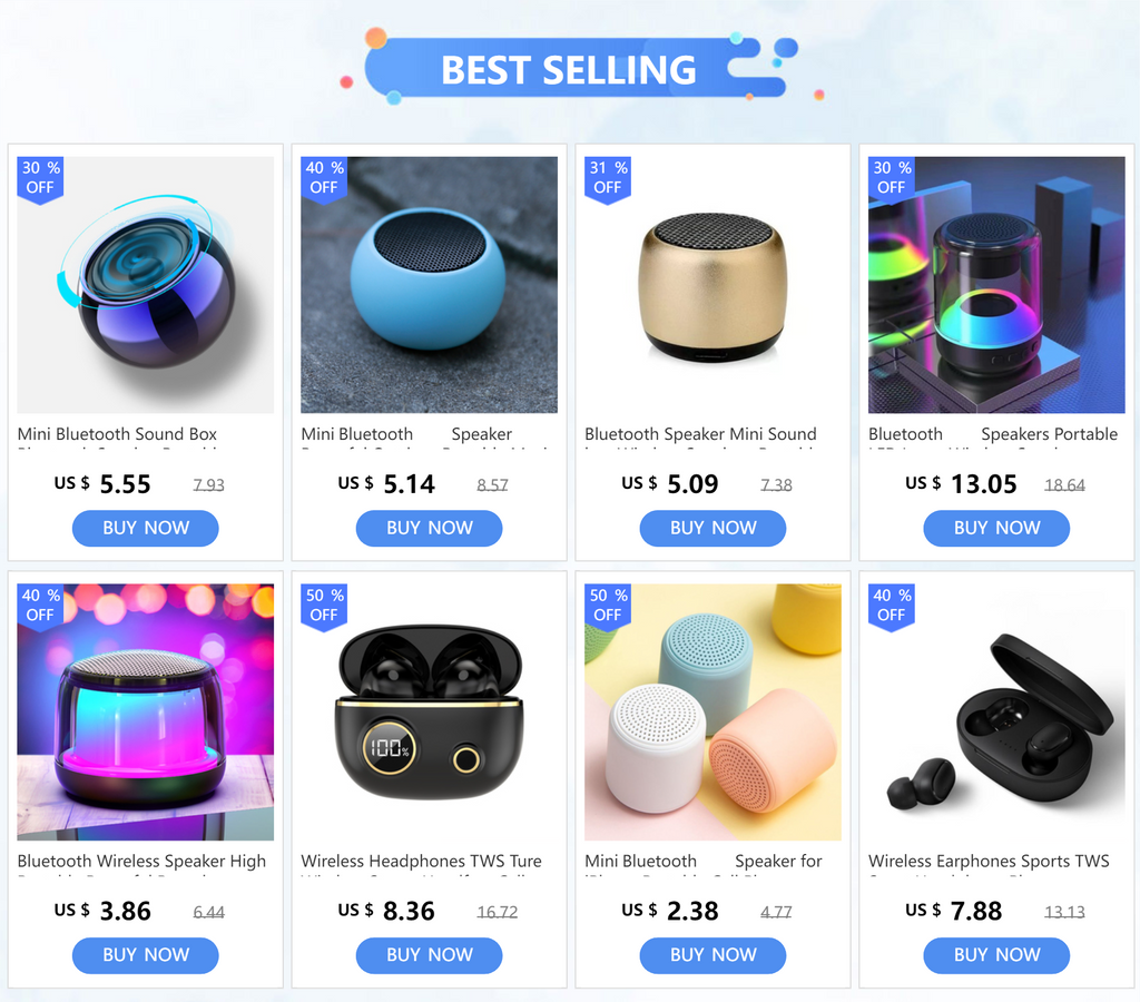 Bluetooth Wireless Speakers TWS Handfree Portable Cell Phone Speaker	Small Subwoofer Bass Sound Box Mini Soundbox Metal