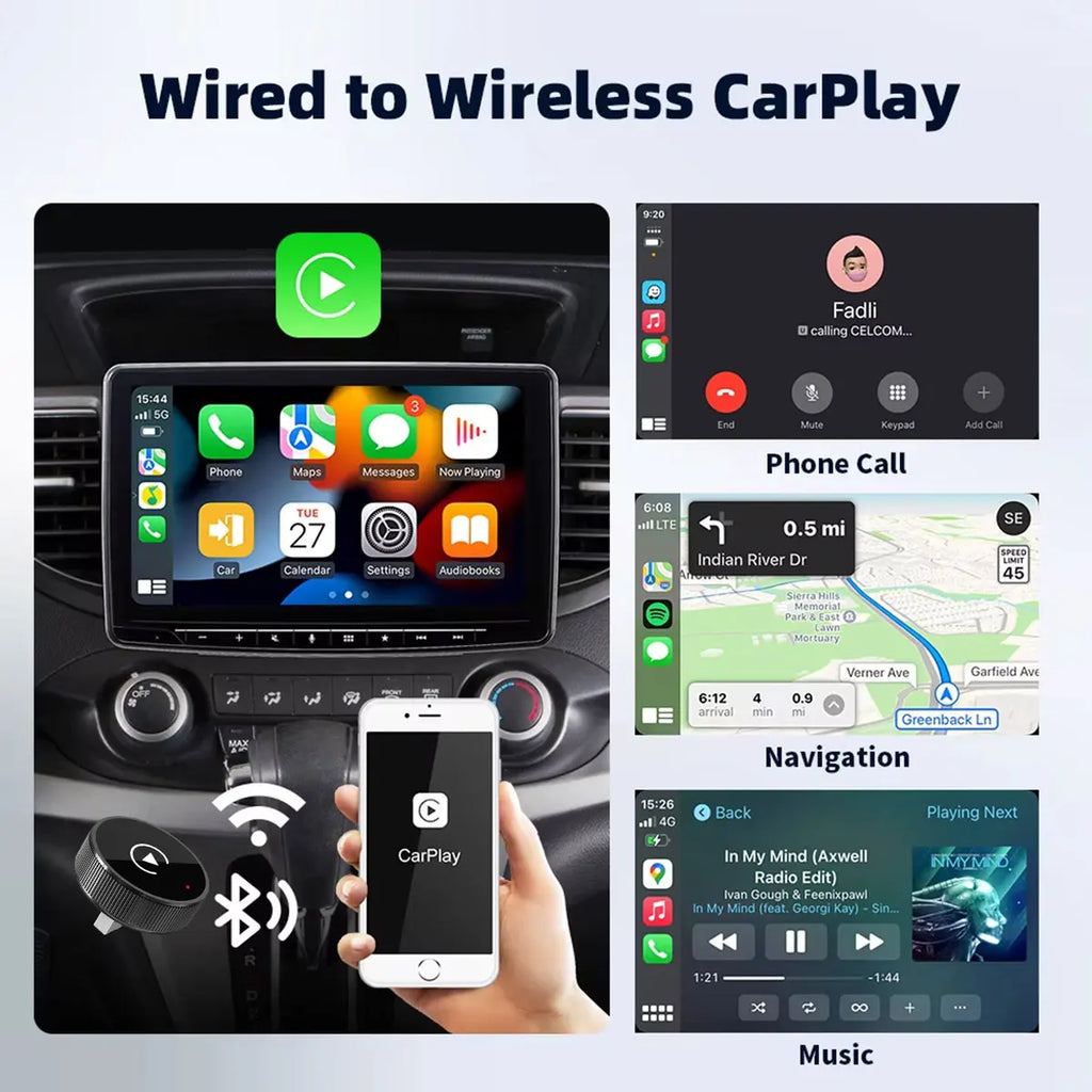 Smart 2in1 AI Box For Car With Wired CarPlay Car Intelligent Systems Wireless CarPlay Dongle Wireless Android Auto Adapter