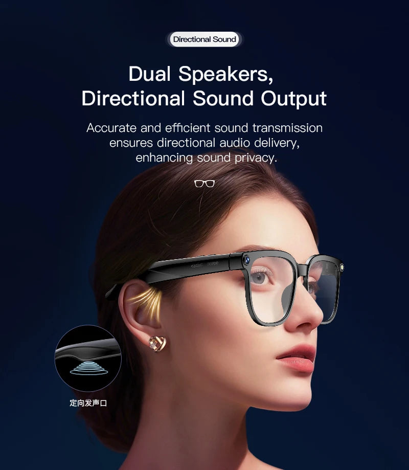 2026 AI Smart Glasses AI Translation 800W HD Camera 4K Shooting Image Bluetooth Call Recording Music Smart Sunglasses 2026 New
