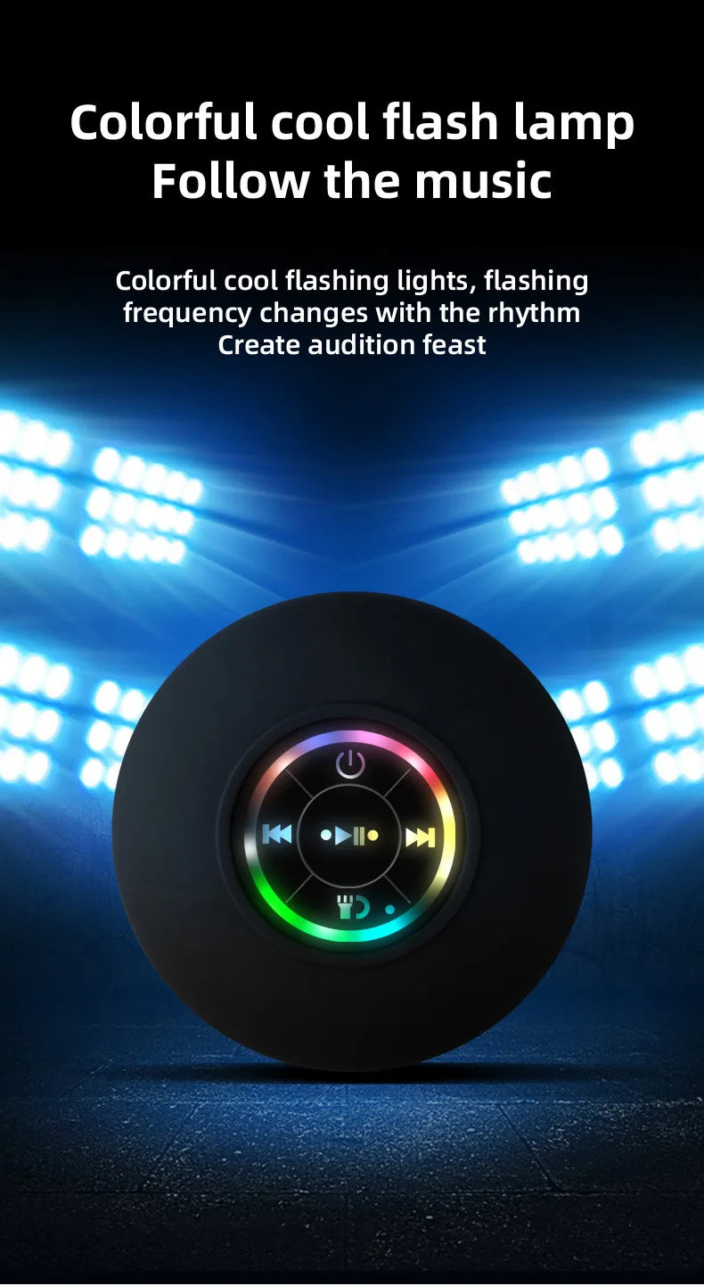 Mini Bluetooth Speaker Waterproof Bathroom Audio Wireless Shower Speakers RGB Light for Phone Soundbar Hand Free Car Loudspeaker