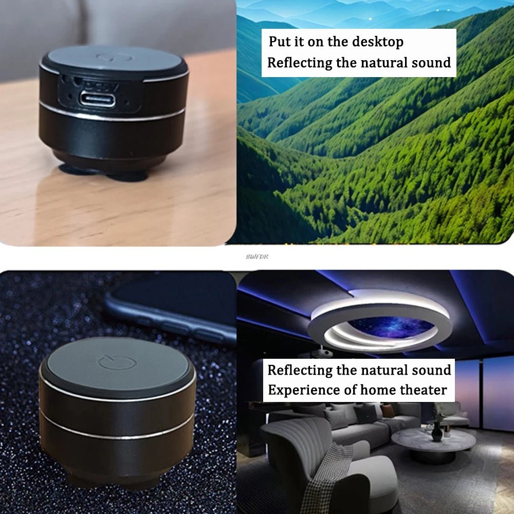 Wireless Bluetooth Vibration Speakers Mini Bone Conduction Speaker Stereo Audio Digital TWSDropshipping Portable Metal Speaker