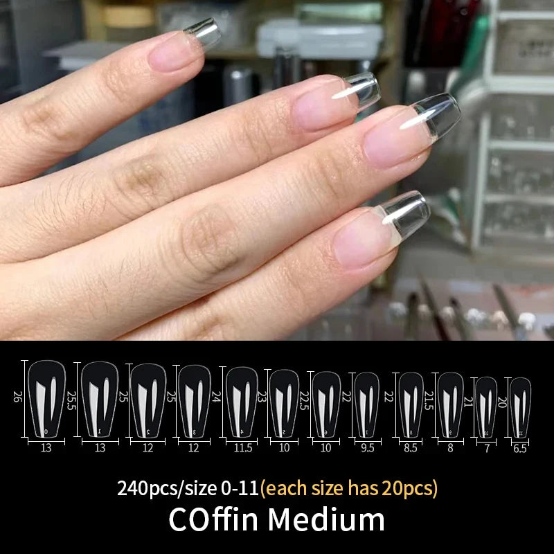 Nail Press on Tips  Short Artificial American Capsules Long Soft Gel Almond