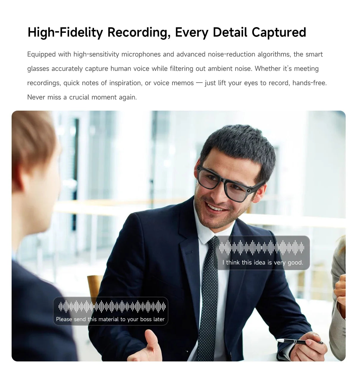 2026 New AI Smart Glasses Anti-Shake Photography AI Interaction Calling Listening to Music Translation Fashionable Smart Glasses