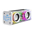 Bluetooth 5.0 V8 Transparent Mecha Speakers Double Bass Diaphragm TWS Stereo Wireless Double Bass 1800mAh Battery RGB Light