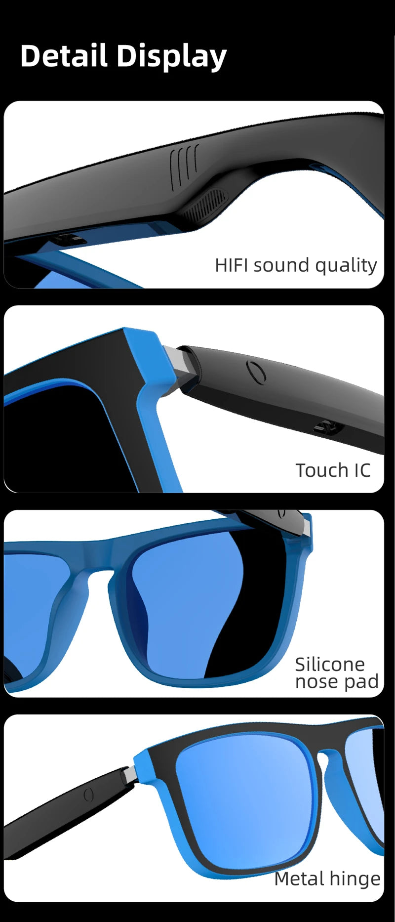 Lenovo AI Intelligent Sunglasses For Men And Women Polarized Anti Uv Sunglasses Air Conduction AI Intelligent Glasses