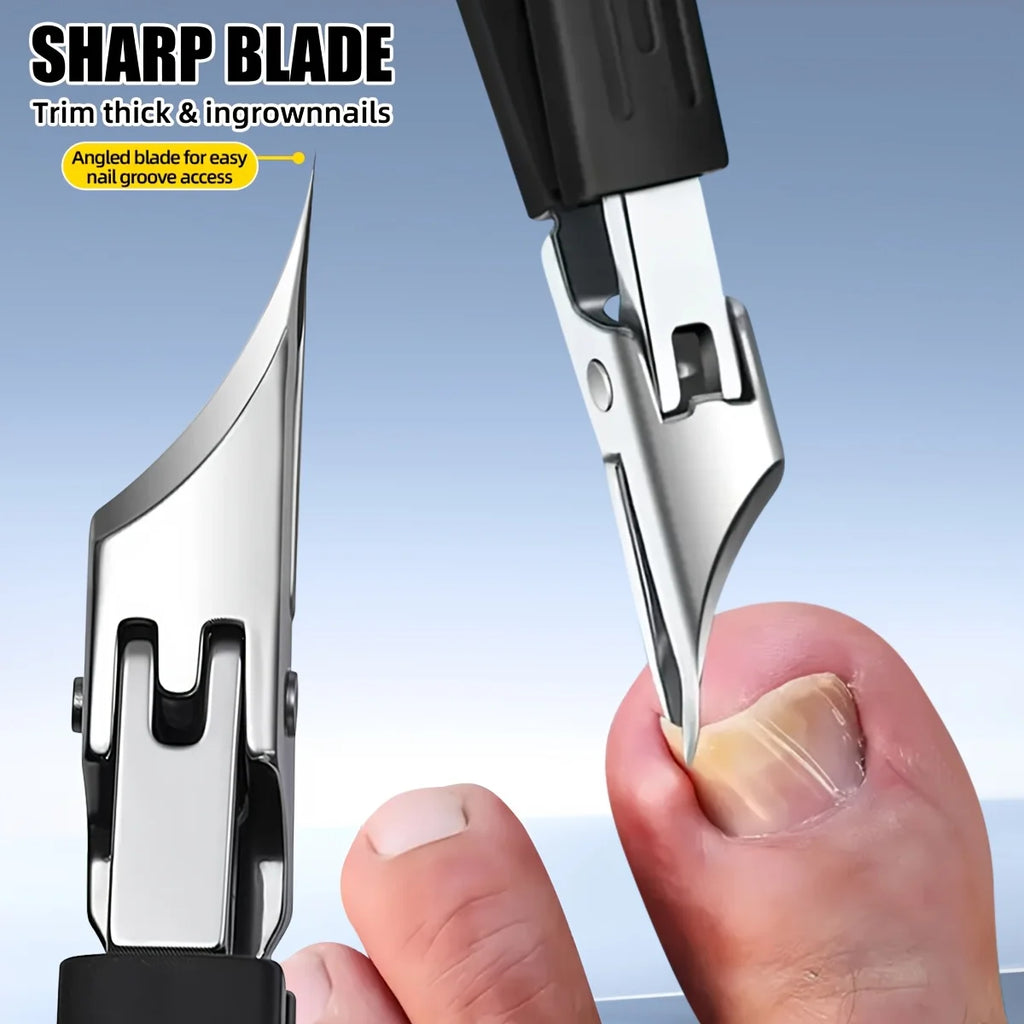 Ergonomic Thick Nail And Toenail Care Tools - Stainless Steel Precision Trimmer, Equipped with Ultra-Fine Angled Blade Design
