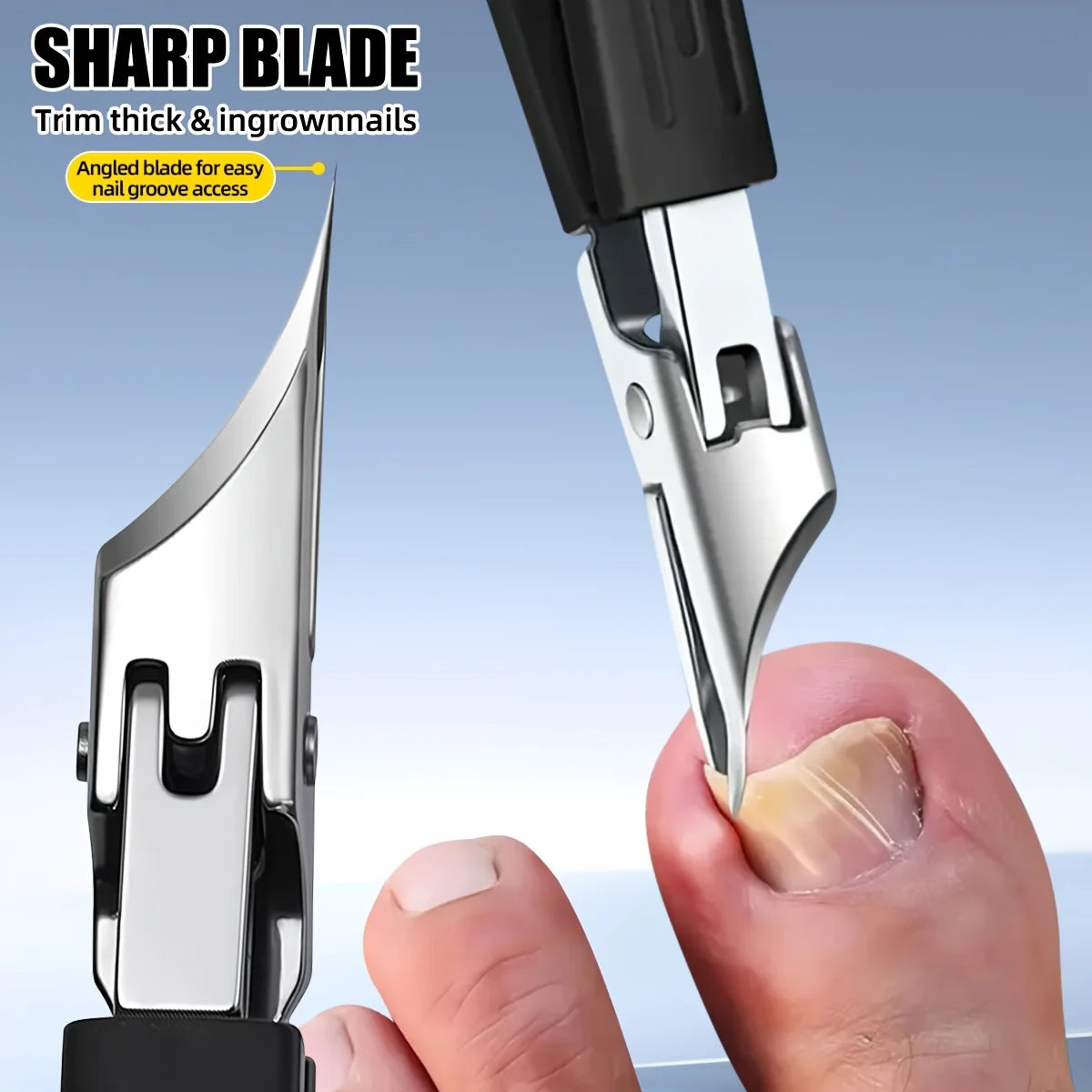Ergonomic Thick Nail And Toenail Care Tools - Stainless Steel Precision Trimmer, Equipped with Ultra-Fine Angled Blade Design
