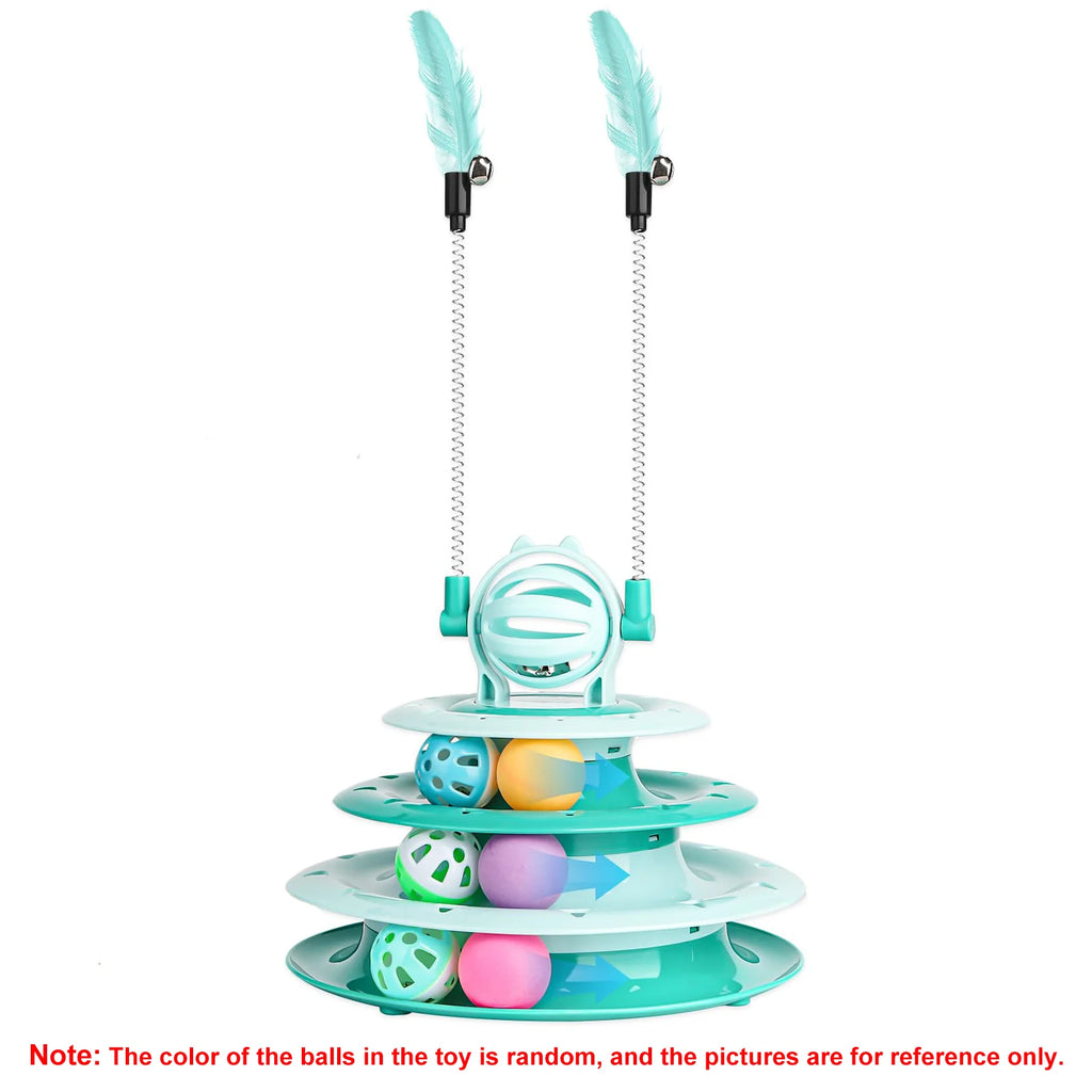 1pcs Indoor Cat Toys, Kitten Interactive Boredom Toys, Puzzle Toys With Ball Turntable Toys, Pet Sound Toys