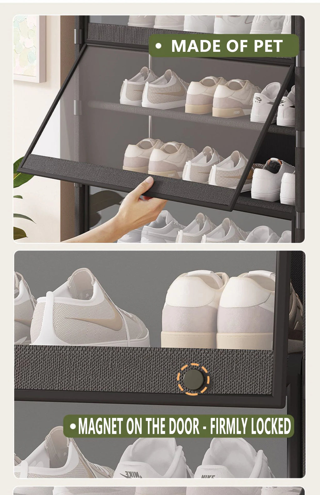 5/7-Layer Shoe Cabinet Dustproof Shoe Rack Shoe Hanger Organizer Shelf Holder Shoe Storage Cabinet Space Saving With Clear Lid