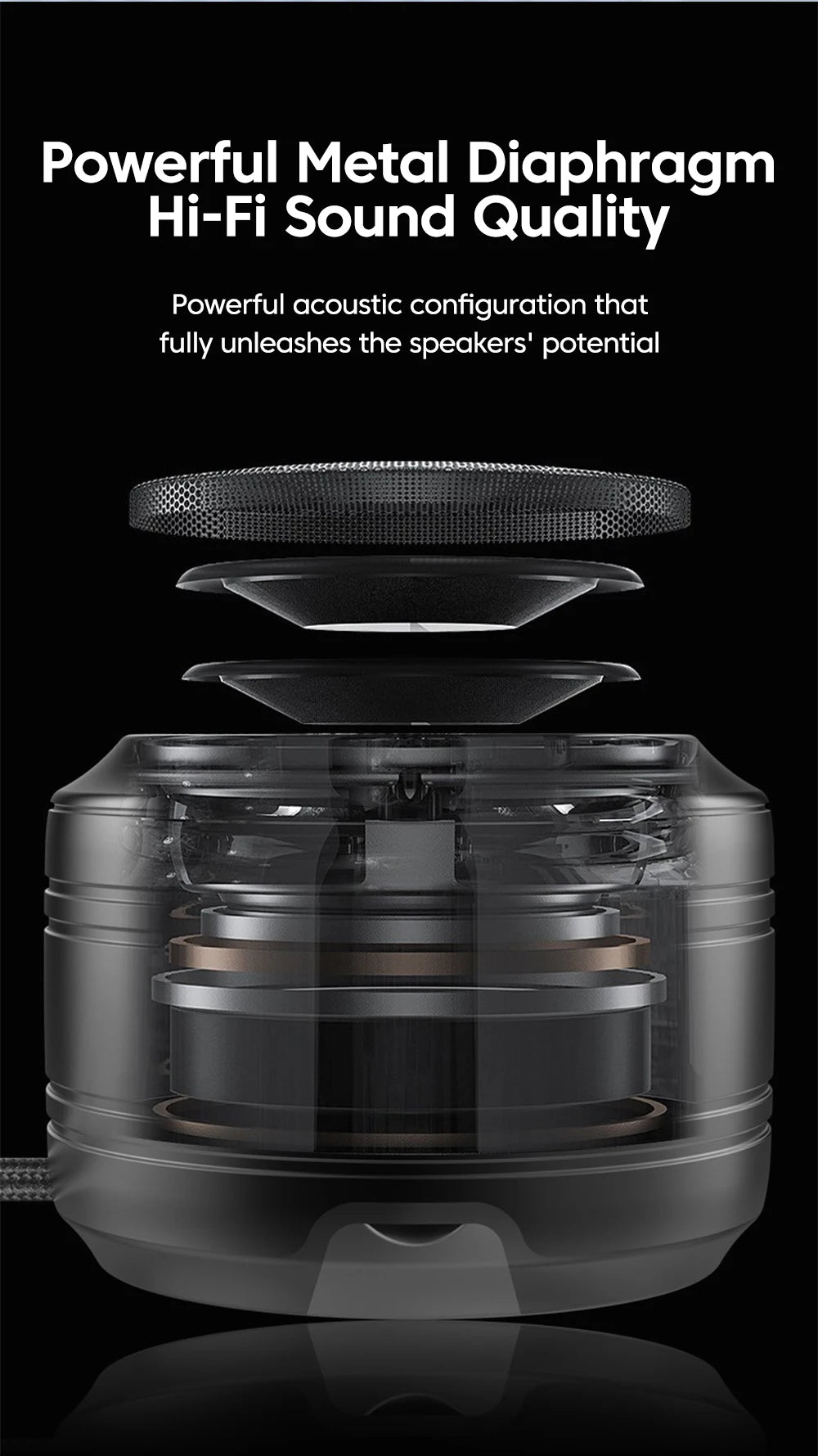 Portable wireless Bluetooth5.0 speaker - compact music audio system suitable for indoor and outdoor use