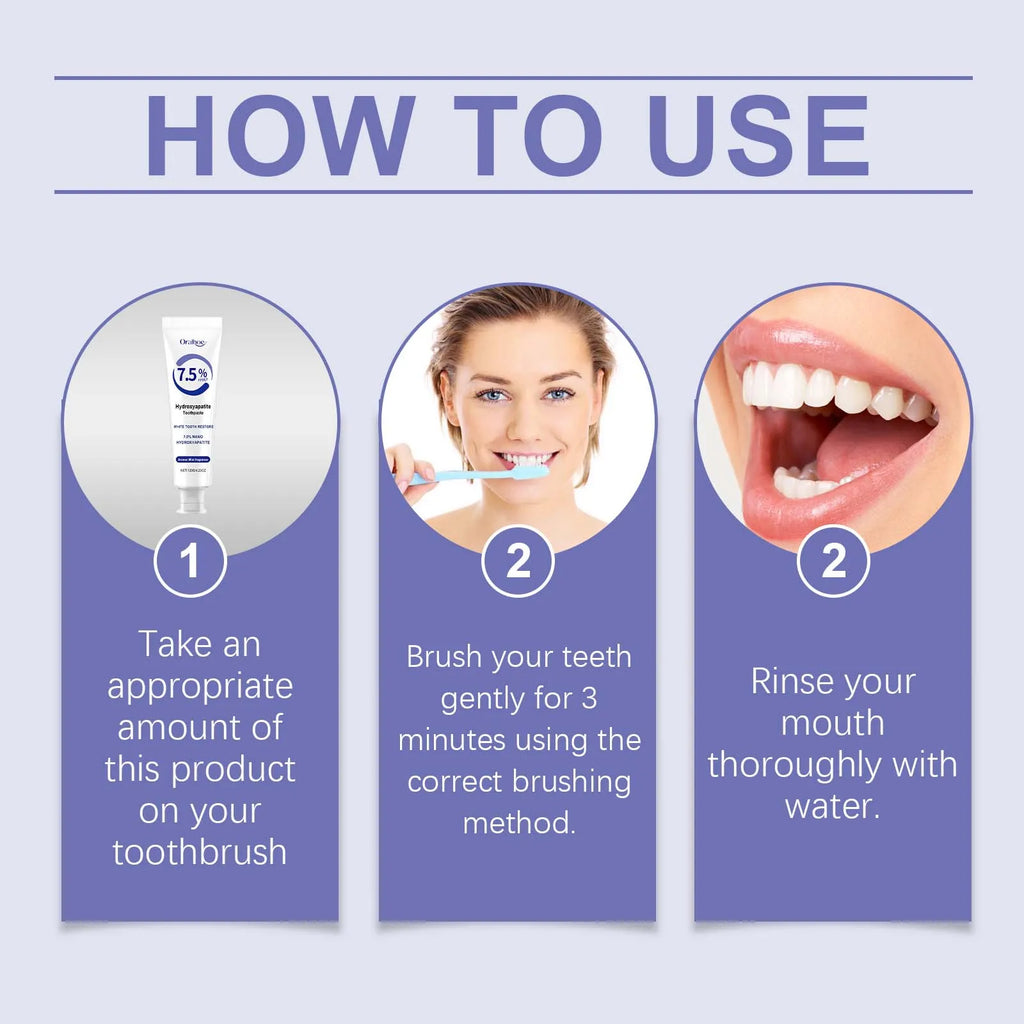 7.5% Hydroxyapatite Toothpaste for Sensitive Teeth - Enamel Protection & Strengthening, Fluoride-Free, Gentle & Effective Formul