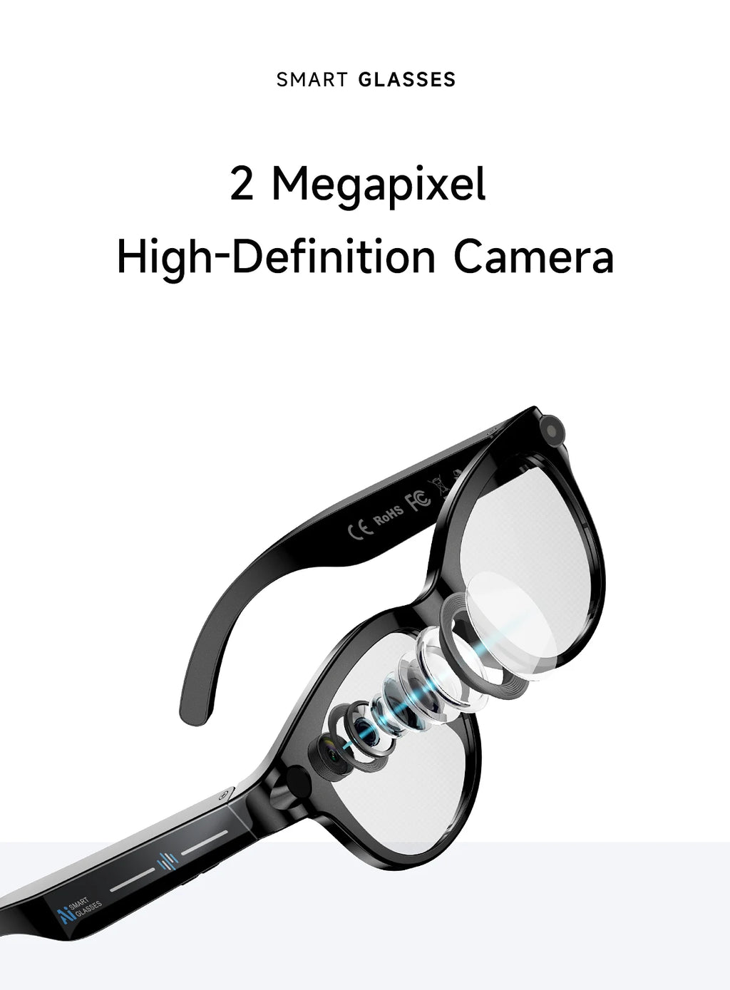 2026 AI Smart Glasses AI Translation Sunglasses Bluetooth Calling Music Player Camera Control Vedio Recording Glasses Men Women