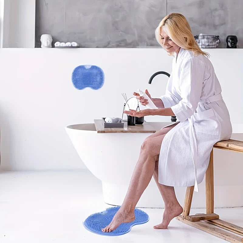 Anti-slip Shower Foot Scrubber Massager Cleaner Exfoliating Foot Massage Mat for Shower Bathroom