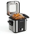 1.5L Electric Deep Fryer with Temp Control, Removable Lid With Odor Filter And Viewing Window, Immersion Frying Basket, 1000W