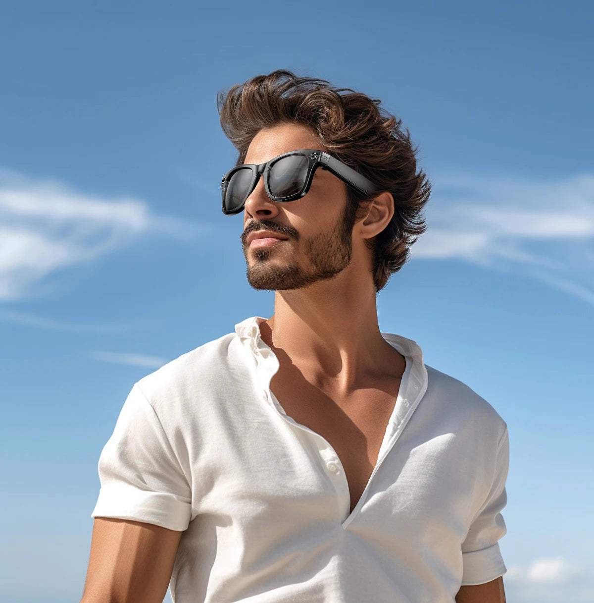 AI Smart Glasses 800W Anti Shake Camera Video Recording Languages Translation Sunglasses For Man Woman Bluetooth Call Music Play