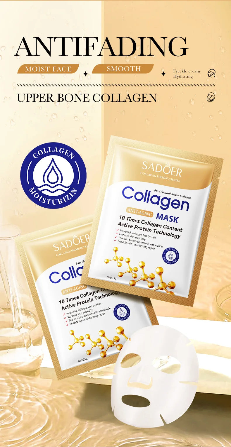 10pcs Anti-wrinkle Collagen Face Mask Moisturizing Anti-aging Wrinkle Whitenting skincare Face Sheet Mask Facial Masks Skin Care
