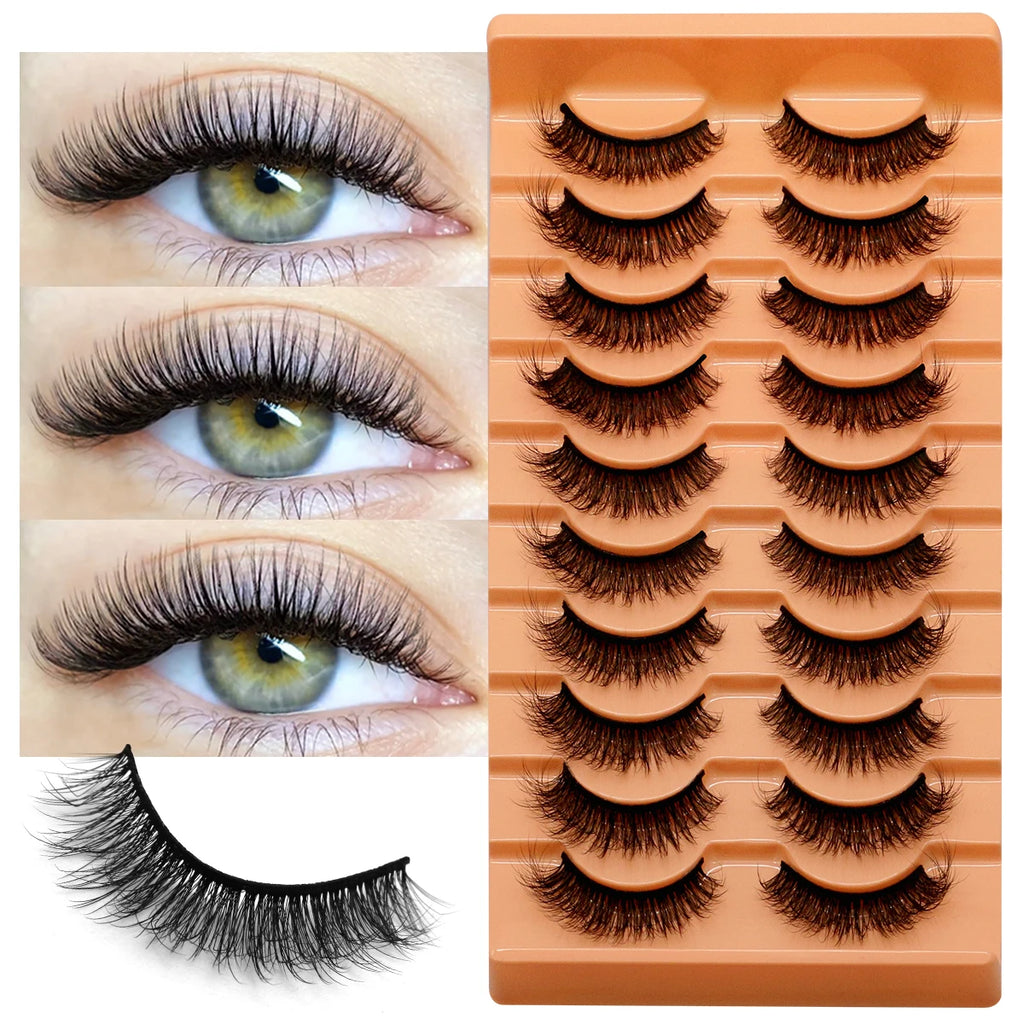 GROINNEYA Fluffy Eyelashes Cat Eye Style Long Lasting Dramatic 3D Faux Mink Eyelashes Volume Thick Long lashes Extension