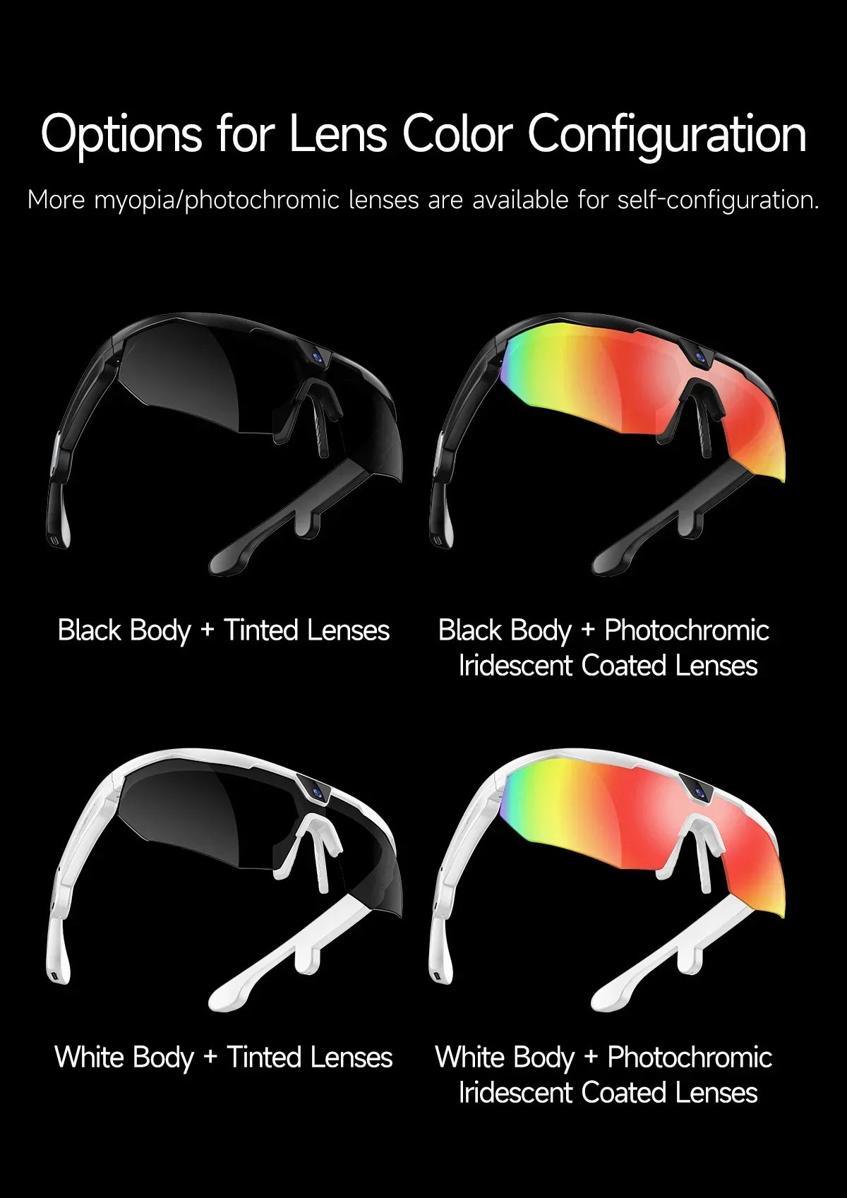 2026New AI Smart Glasses 1200P Camera 4K Anti-Shake Cycling Waterproof Goggles AI Voice Translator Call Open Ear Smart Sunglasse