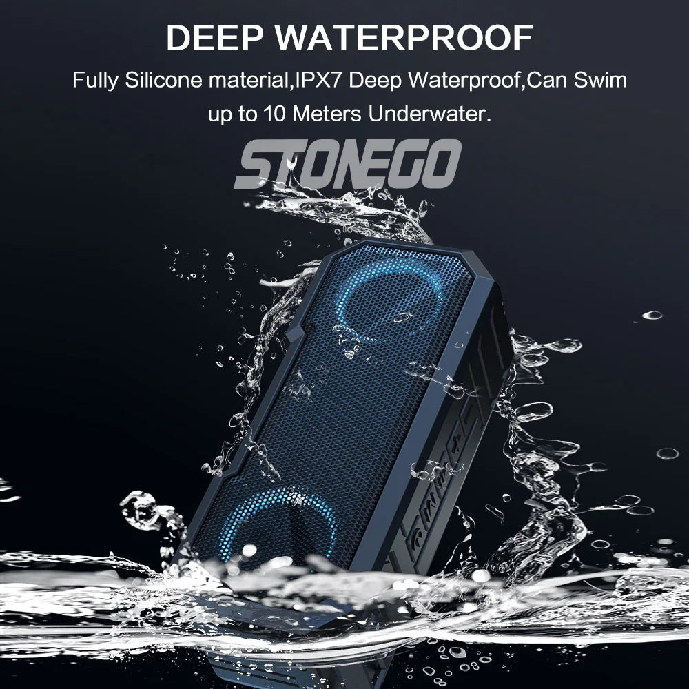 Portable Bluetooth Speaker Wireless TWS Stereo Bass IPX7 Waterproof Loudspeaker FM Radio 12H Playtime
