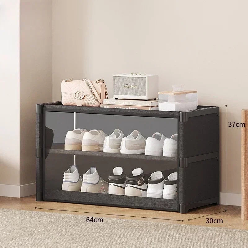 Transparent Multilayer Dustproof Shoe Cabinet Small Space Storage Rack Spacious Organizer Shelf Home Shoe Tidy Storage Solution
