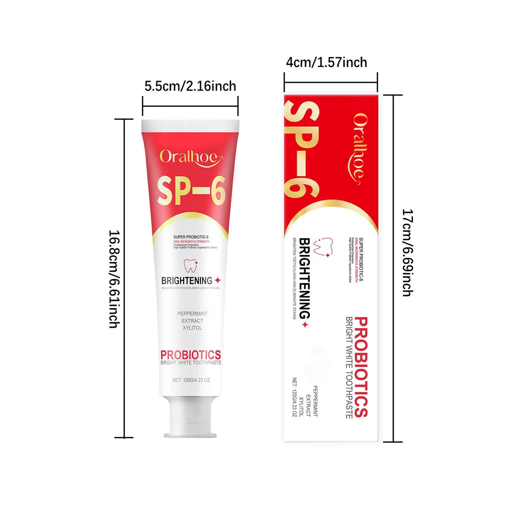 SP6 Probiotic Brightening Toothpaste Remove Plaque Stains Keep Fresh Breath Preventing Periodontitis Oral Teeth Care Toothpastes