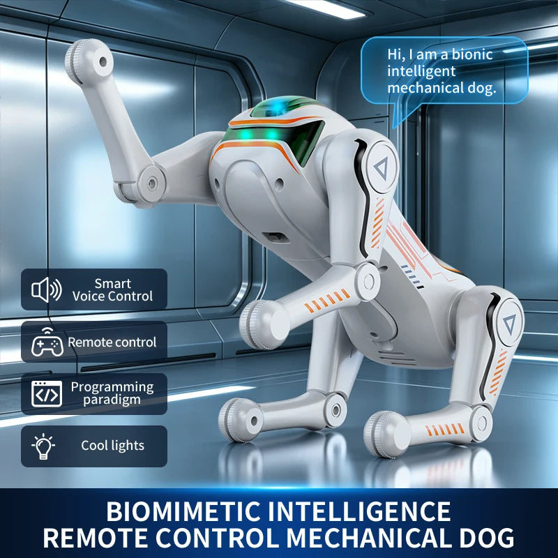 Intelligent AI machine dog dialogue programming remote control bionic dog cool special effects remote control robot toy gift