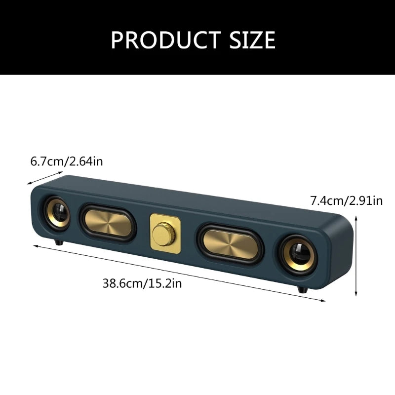 Bluetooth-compatible Speakers Wireless Sound Bar Speakers for Desktop Speakers Corded USB Connection for Monitors