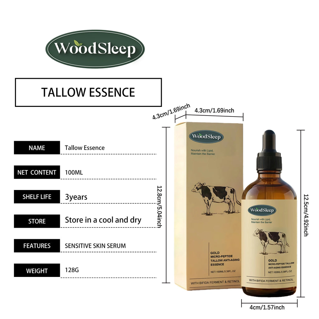 Beef Tallow Serum Anti-Wrinkle Shrinking Pores Tighten Loose Skin Reduce Fine Lines Hydrating Anti Aging Moisturizing Face Care