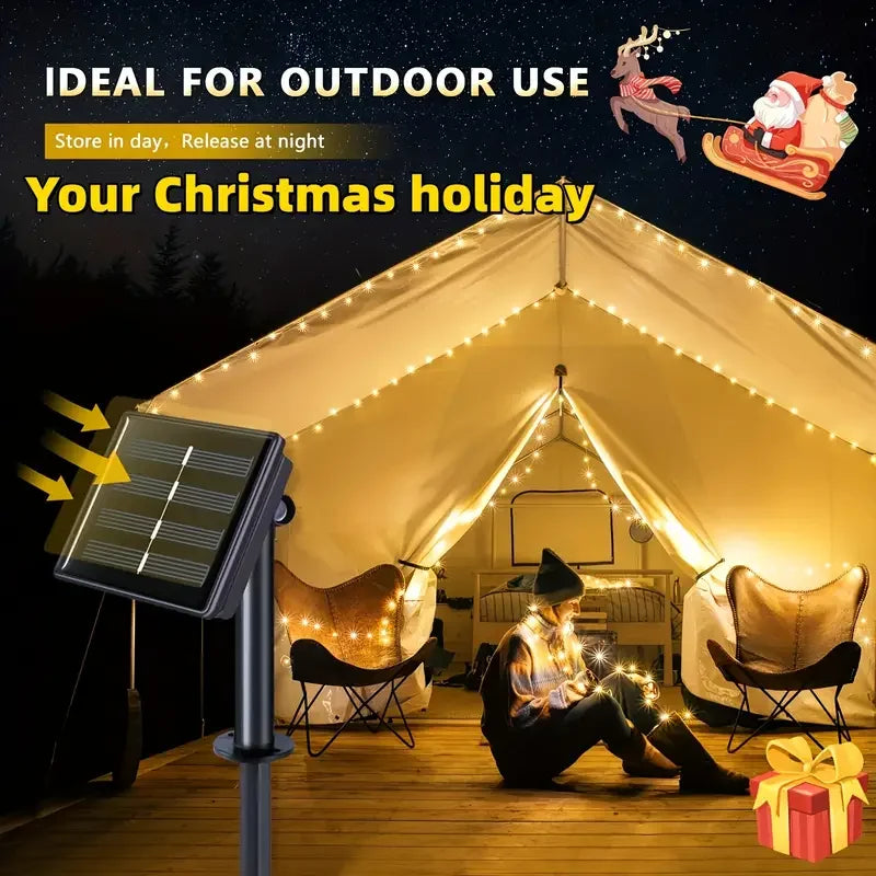 Solar LED String Lights Solar Power Lamp for Patio Tree Christmas Party Wedding Decor Outdoor Lighting Fairy Lights