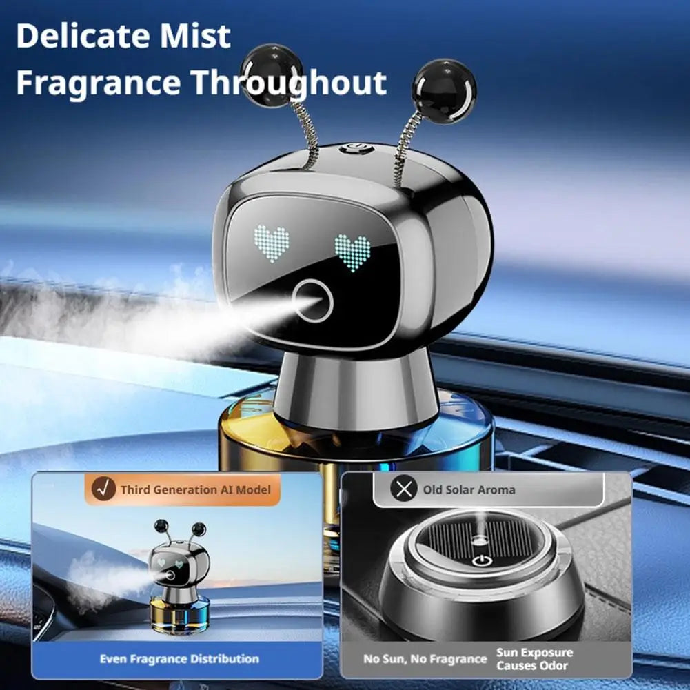 AI Smart Car Air Freshener Rechargeable Adjustable Cute Robot Smart Aromatherapy Diffuser Gift Car Accessories Interior